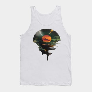 Cool Vinyl Lp Music Record Sunset Tank Top